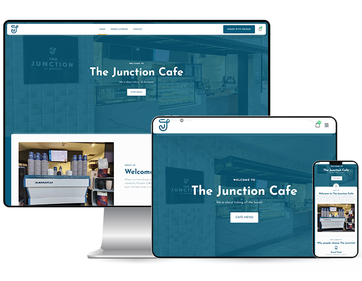 Responsive Device Mock-up for The Junction Cafe