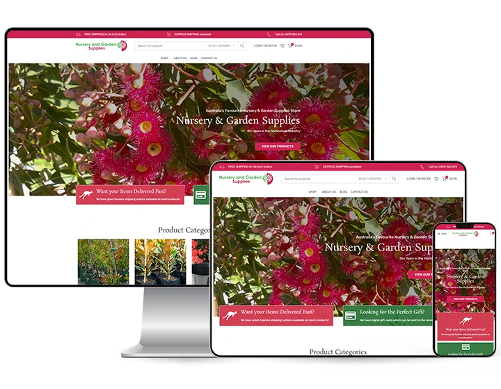 Nursery and Garden Supplies in desktop, tablet and mobile view